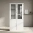 Half Glass Metallic Filing Cabinet - White - 3