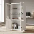 Half Glass Metallic Filing Cabinet - White - 5