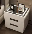 Modern Smart White Bedside Table - 4