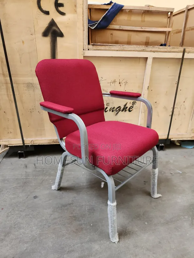Red Fabric Visitor Chair with Armrests - Homesun - 1