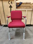 Red Fabric Visitor Chair with Armrests - Homesun - 2