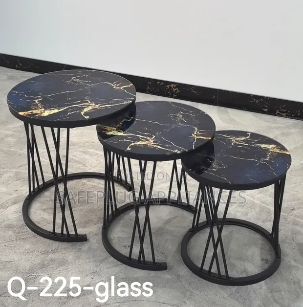 Executive 3-Piece Pure Marble Nesting Tables - 1