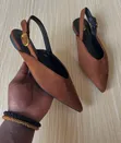 Zara Faux Leather Slingback Shoes - 5