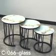 3-in-1 Executive Pure Marble Nesting Coffee Table Set - 1