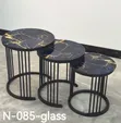 3-in-1 Executive Pure Marble Nesting Coffee Table Set - 2
