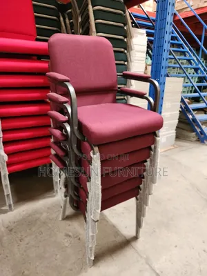 Stackable Conference Chairs - Red Fabric