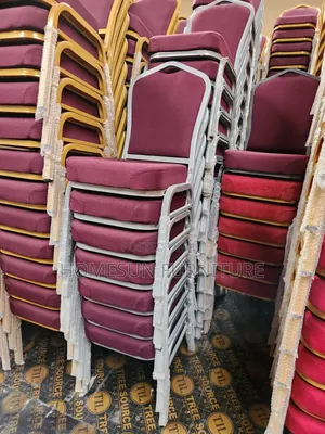 Stackable Heavy Duty Banquet Chairs - Blue with Gold Frame