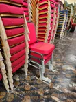 Stackable Heavy Duty Banquet Chairs - Blue with Gold Frame - 2