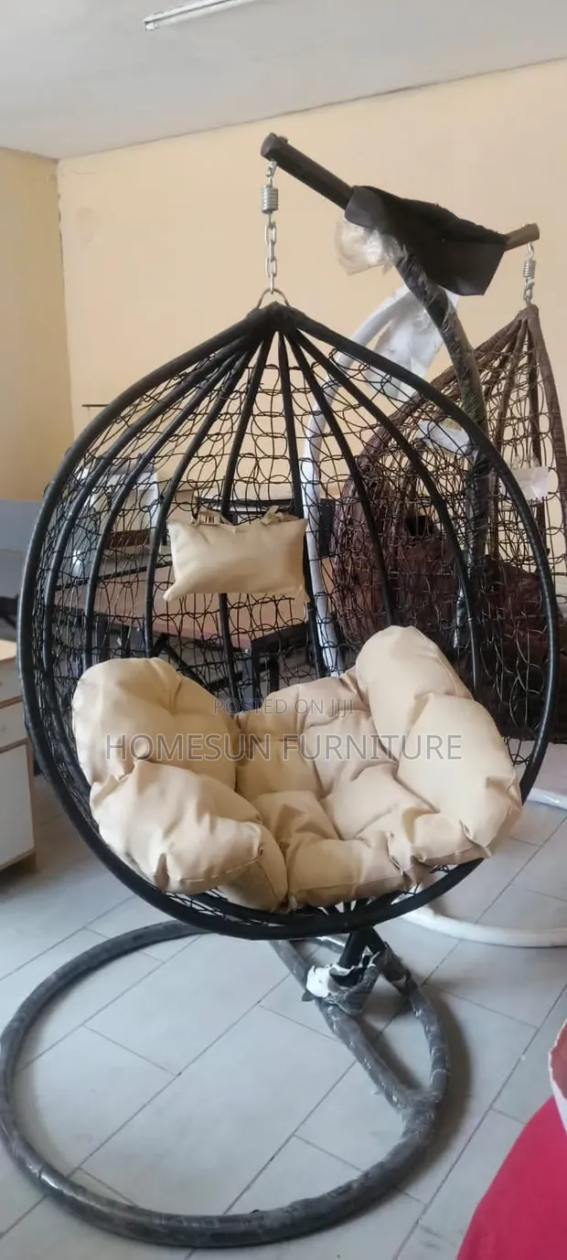 Brand New Hanging Egg Chair - Brown Cushion - 1