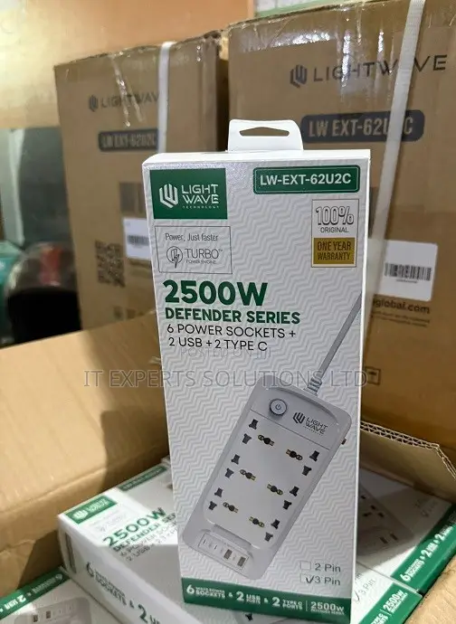 Lightwave 5-Way Extension with 2 USB Ports - 1