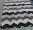Fluffy Shaggy Carpet - Brown, Red Wave Pattern - 3
