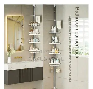 4 Tier Adjustable Telescopic Corner Shelf Organizer