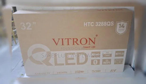 Vitron 32" QLED Smart Digital TV - Frameless Android TV - 1