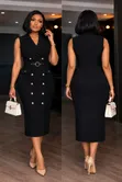Belted Blazer Dress - 4