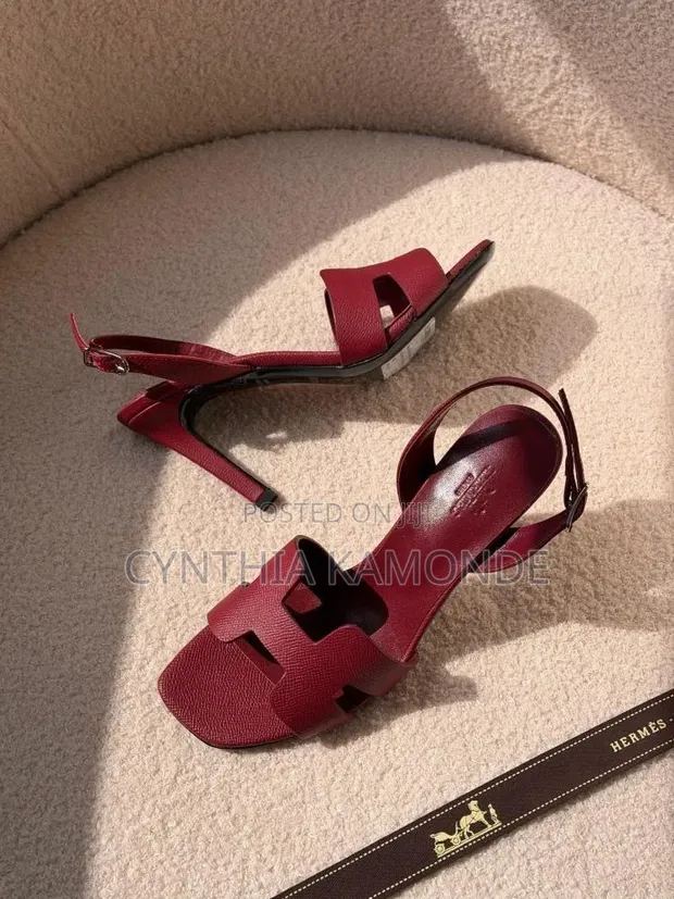 Leather Slingback Heels - Multicolor - 1