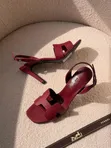 Leather Slingback Heels - Multicolor - 1