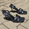 Leather Slingback Heels - Multicolor - 3