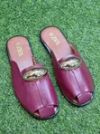 Gold Buckle Slip-On Sandals - 4