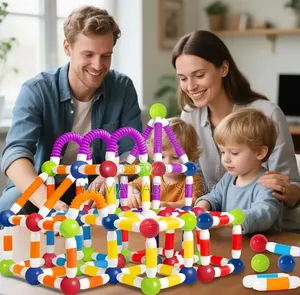 136-Piece Flexible Magnetic Tube Blocks