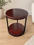 Rustic 2-Tier Round Side Table / Coffee Table - 2
