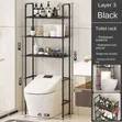 Black Detachable 3-Layer Toilet Rack - 1