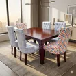 Premium 6 Seater Dining Table - Mixed Pattern Velvet - 2