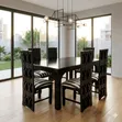 Modern Jet Black 6-Seater Dining Table Set - 1