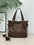 Genuine Leather Handbag - Multicolor - 3