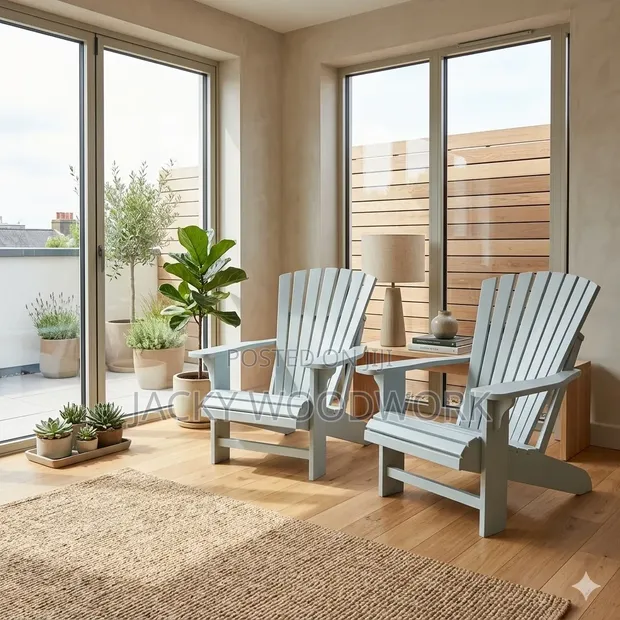 Set of 2 Luxury White Outdoor Lounge Chairs - 1