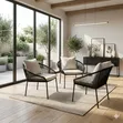 Modern Rope Woven Balcony Armchairs with Luxury Cushions (Set of 2) - 2
