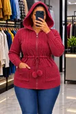 Hooded Zipper Sweater - Women's - 2