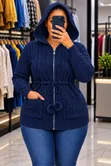 Hooded Zipper Sweater - Women's - 3