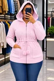 Hooded Zipper Sweater - Women's - 4