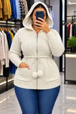 Hooded Zipper Sweater - Women's - 5