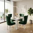 Luxury 4-Seater Emerald Green Velvet Dining Set - 2