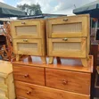 Premium Boho-Chic Hardwood Bedside Drawers with Rattan - 1