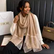Pearl Butterflies Embroidered Chiffon Scarves - 2
