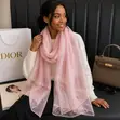 Pearl Butterflies Embroidered Chiffon Scarves - 3