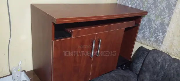 Computer Desk with Cabinet - Royal Cherry MDF - 1