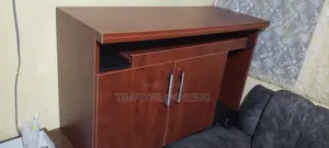 Computer Desk with Cabinet - Royal Cherry MDF