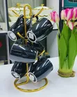 Black Ceramic Mugs (Set of 6) - 1