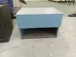 Elegant Blue and Grey Bedside Cabinet with Shelf and Drawer - 1