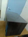 Elegant Blue and Grey Bedside Cabinet with Shelf and Drawer - 3