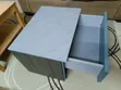 Elegant Blue and Grey Bedside Cabinet with Shelf and Drawer - 5