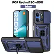 Shockproof Case for Redmi 15C 4G/5G with Car Magnetic Mount & Ring Stand - Blue - 1