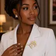 Brooch Maridadi ya Maua ya Rangi ya Dhahabu - 2