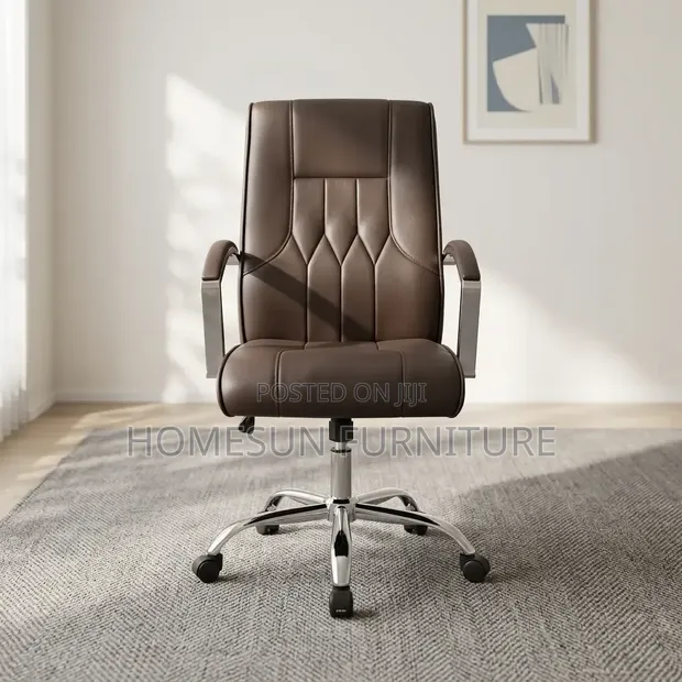 Executive High-Back Leather Office Chair - 1