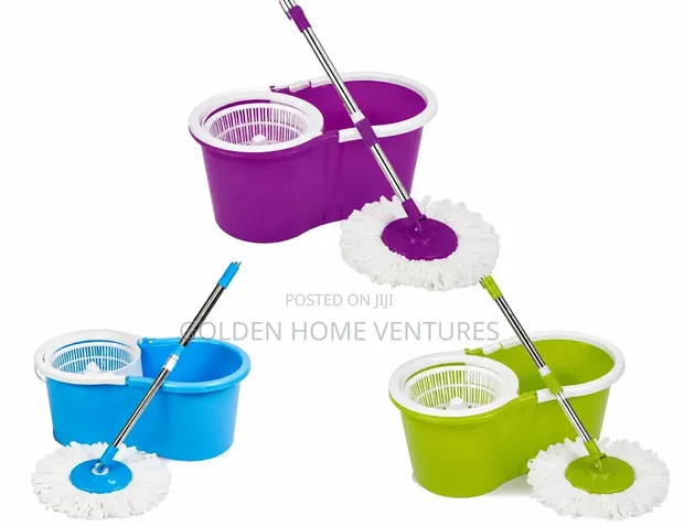 Microfiber Spin Mop and Bucket Set with Extra Refill - 1