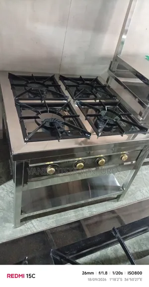 Vanikatista 4-Burner Stainless Steel Commercial Gas Cooker