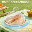 Wooden Cake Stand with Acrylic Dome Lid & Bamboo Tray - 2